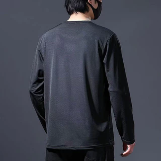 เสื้อยืดแขนยาวลําลอง ผ้าเรยอน แบบบาง ผ้าตาข่าย แฟชั่นทันสมัย สําหรับผู้ชาย ไซซ์ M - 5XL