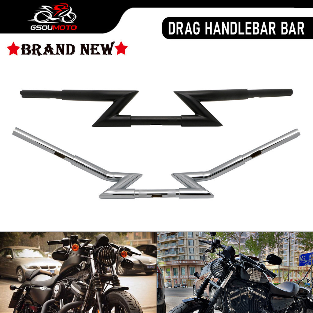 อะไหล่แฮนด์บาร์รถจักรยานยนต์ Z-Bar สําหรับ Harley-Davidson Softail Dyna Sportster XL883 XL1200 Forty Eight Chopper Bobber