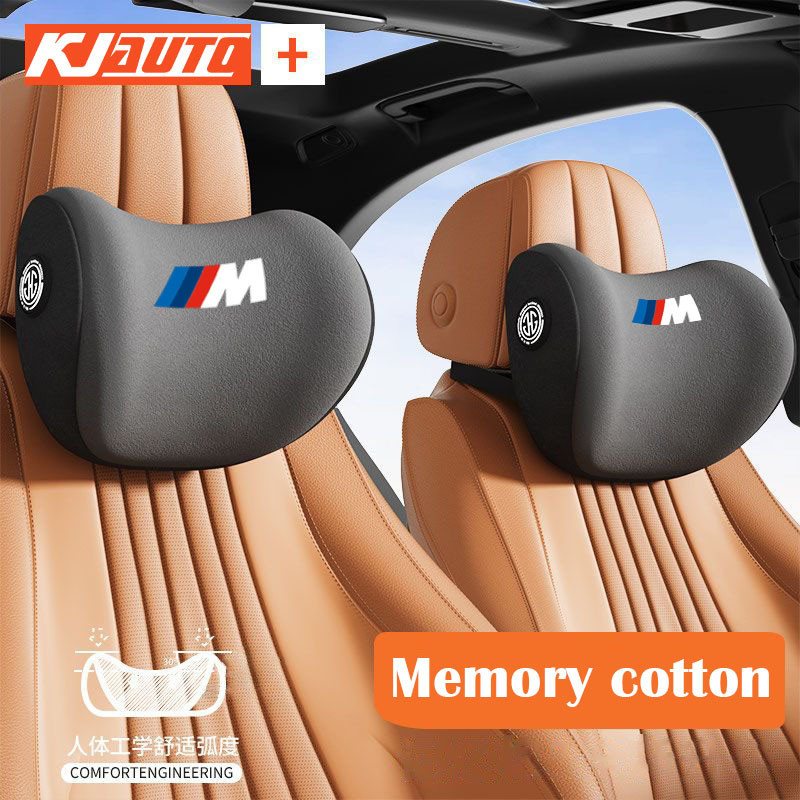 【 ตามหลักสรีรศาสตร ์ 】 Bmw M Memory Cotton Car Seat Headrest อุปกรณ ์ ตกแต ่ งรถยนต ์ ที ่ นุ ่ มสบาย