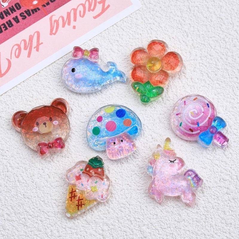 ความโปร่งใสสูง Unicorn Series Jibz Cro รองเท้า Charms การ์ตูนเคสโทรศัพท์ DIY อุปกรณ์เสริมครีมกาวอุปกรณ์เสริมคลิปผมรองเท้าหัวเข็มขัดเรซิ่น Patch