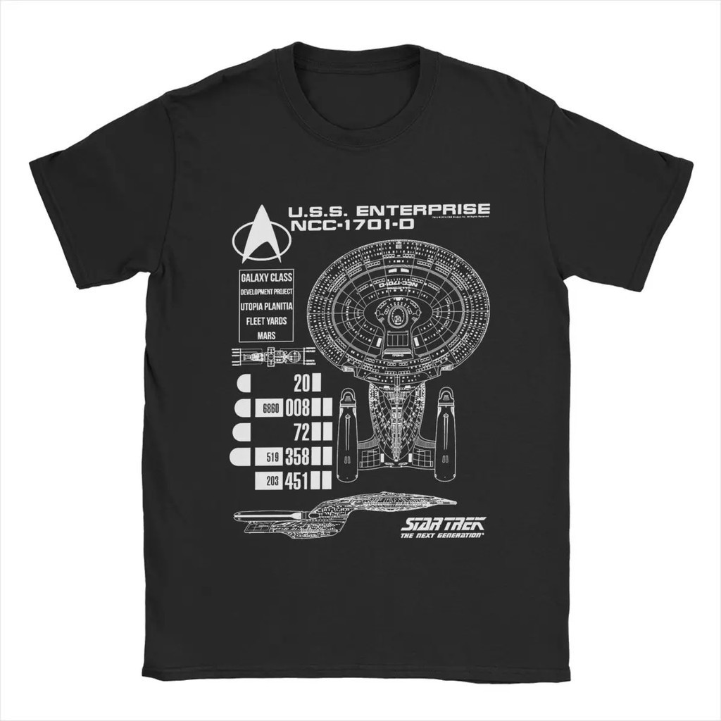 Sci-fi Anime Star Trek Star Trek (Interstellar Travel) พิมพ์เสื้อยืดครึ่งแขนผ้าฝ้าย 100% สําหรับผู้ช