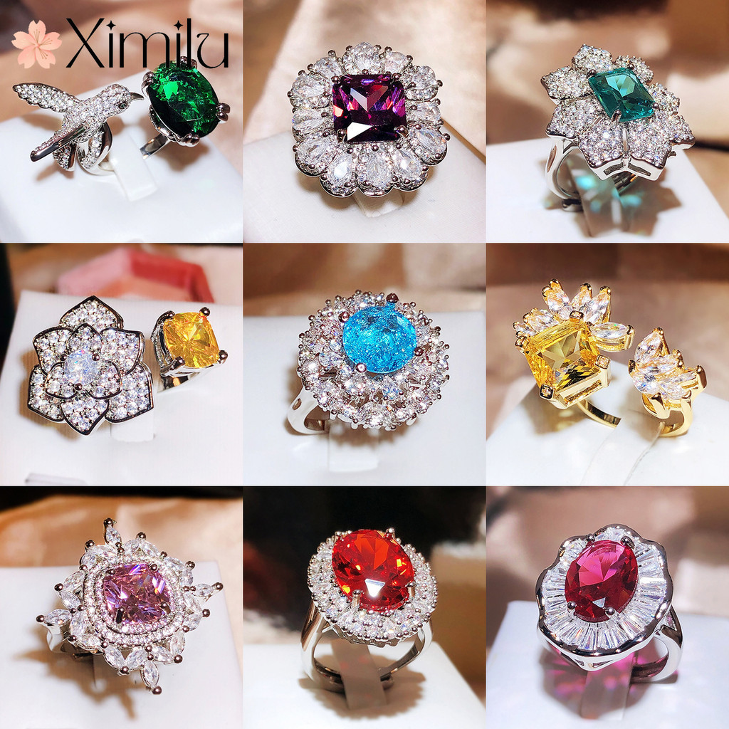 ❤ Original Luxury Multi-Color Series โรแมนติก High-Fixed Design Love สีสัน Treasure แหวนหญิง Four-Leaf Clover