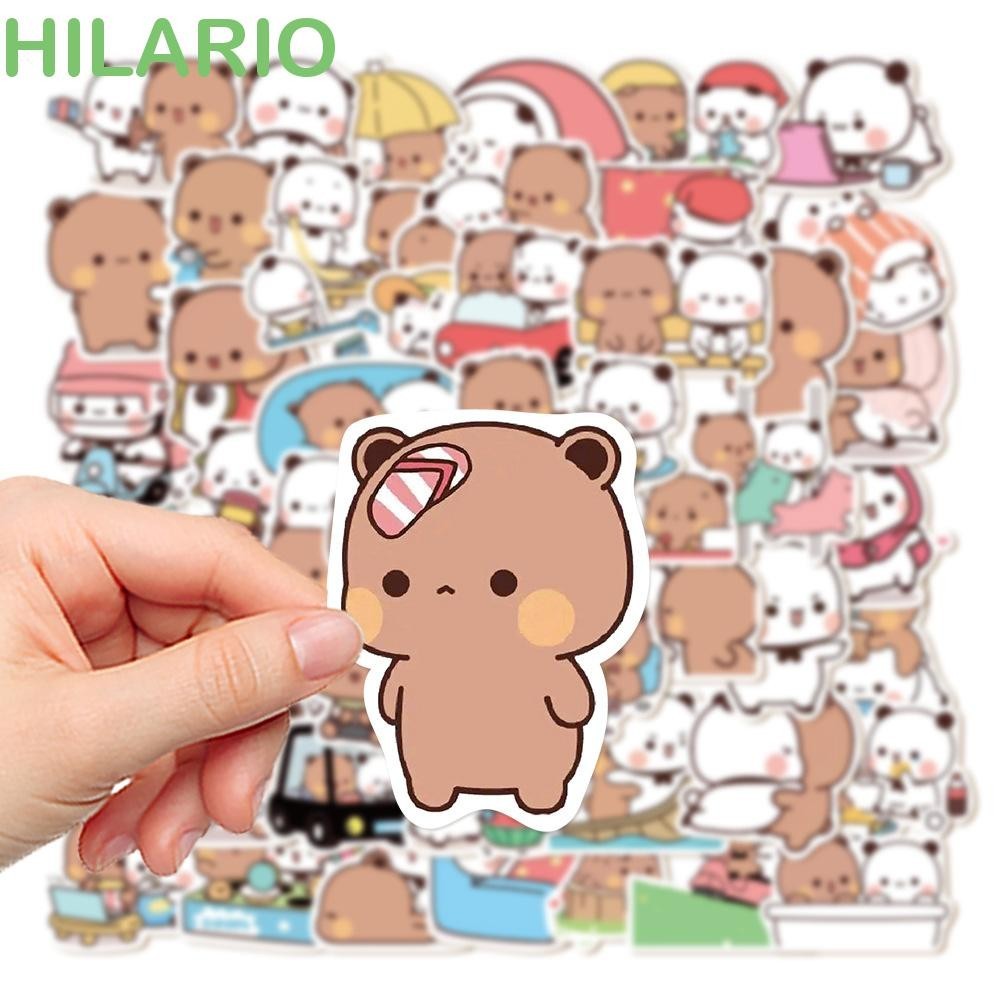Hilario 50แผ ่ น/setหมีน ่ ารักและสติกเกอร ์ แพนด ้ า , หมีแพนด ้ าการ ์ ตูนหมีและสติกเกอร ์ แพนด ้ า , สติกเกอร ์ ขวดน ้ ํากันน ้ ําการ ์ ตูน PVC Bubu Dudu สติกเกอร ์ ขวดน ้ ํา