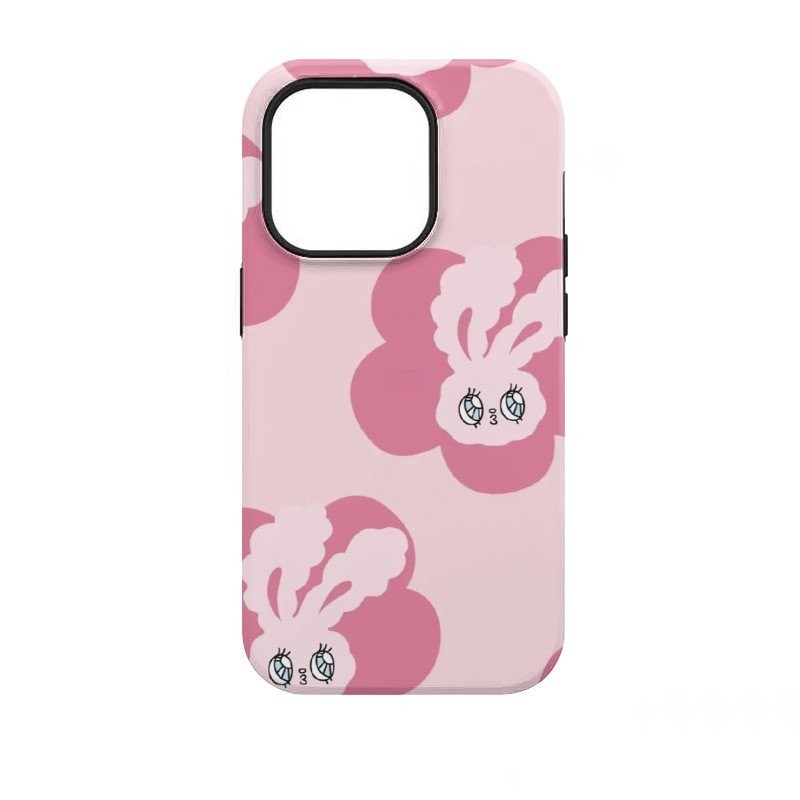 Esther Pink Rabbit Phone Case Film 2 in 1 น ่ ารักเหมาะสําหรับ iPhone15/14promax/iPhone11/12/13pro x XS เคสโทรศัพท ์ Simple Shock-resistant VYEZ - รูปที่ 2