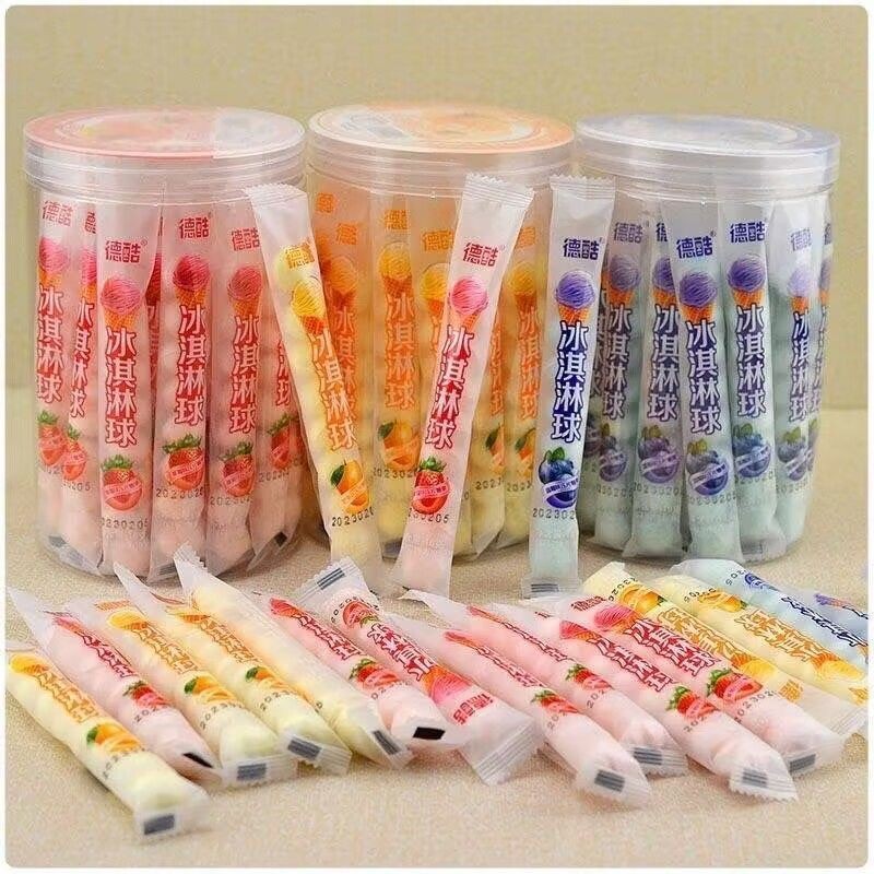 High-value Shape Ice Cream Ball Press Piece Candy Macaron Color Candy Snack Gift Pack สินค้าปีใหม่ขน
