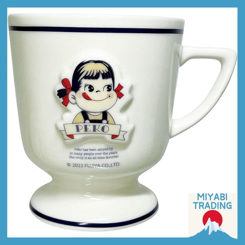 [Ship from JAPAN] Sun Art Fujiya Peko-chan Peko Mug Cup Approximately 210ml Retro Peko-chan SAN4112
