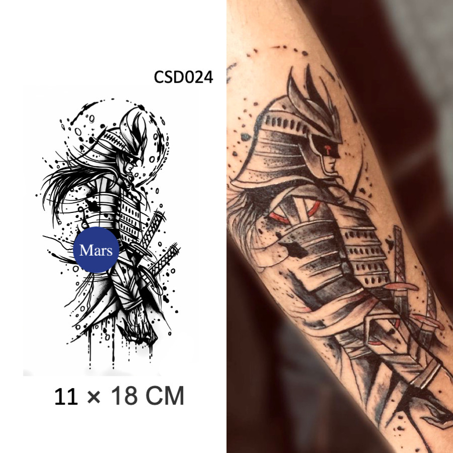 Mars TattooCommon Tattoo รอยสักสี ติดทนนาน สติ๊กเกอร์รอยสักชั่วคราว รอยสักปลอม นักรบ CSD024