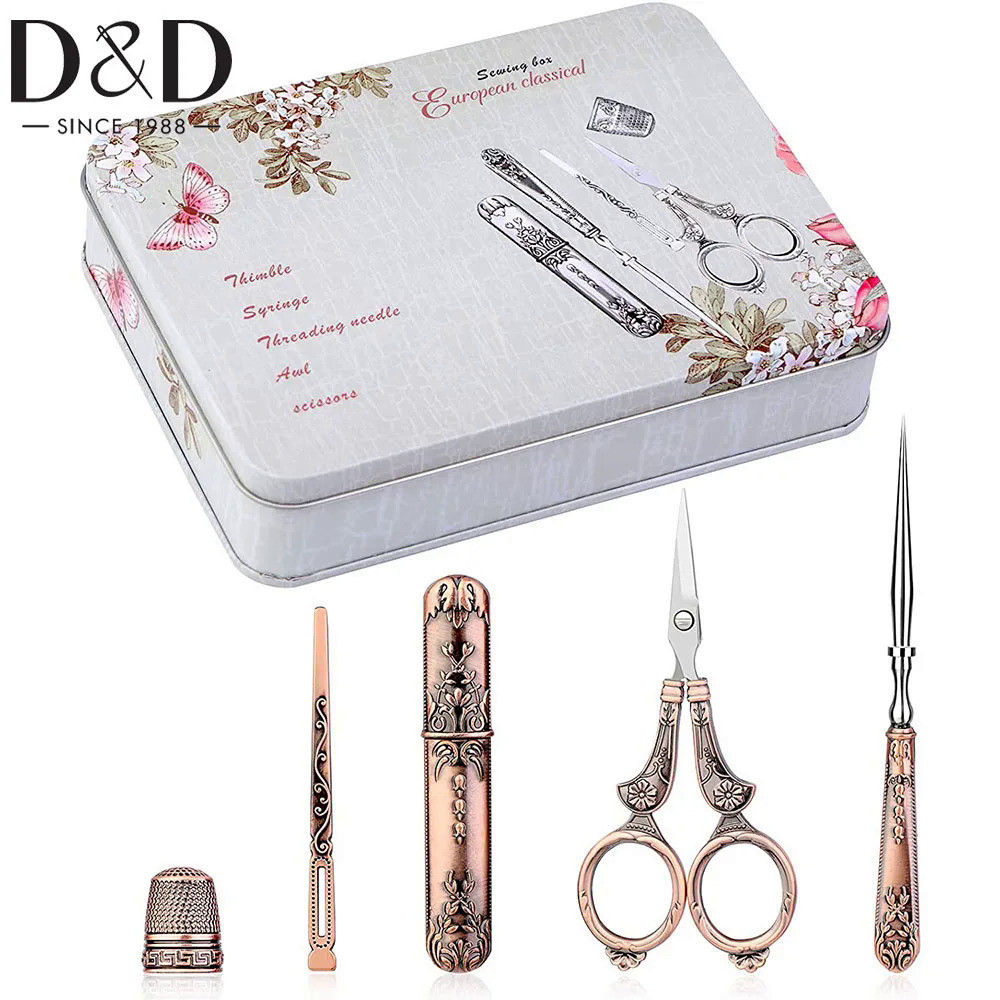 Embroidery Scissors Kit European Antique Vintage Sewing Kit Vintage Sewing Tools with Embroidery Sci