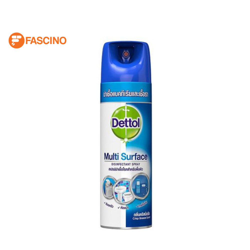 Dettol เดทตอล สเปรย์ฆ่าเชื้อโรค กลิ่นคริสป์บรีซ Multi Surface Disinfectant Spray Crisp Breeze  450 มล.