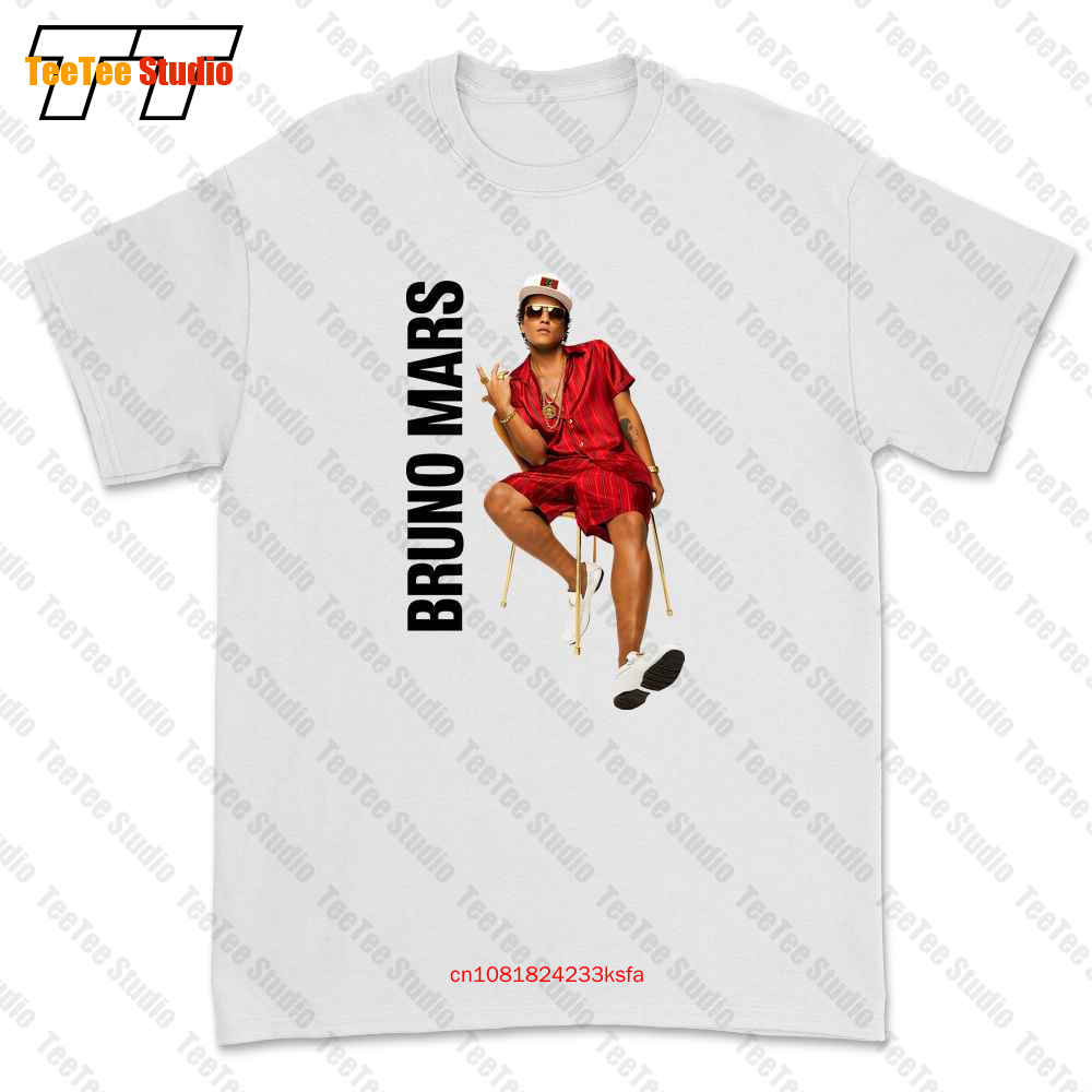 ใหม่ Bruno Mars 24K Magic World Tour Official เสื้อยืด2017 0MUI ที