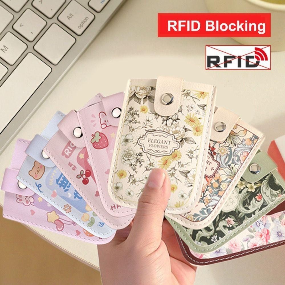 HOBBYIN ผู้ถือบัตร รหัส,5กระเป๋าบัตรดึงออกประเภทมินิการ์ดกระเป๋าสตางค์,สร้างสรรค์ลามิเนตปกปิดRFIDการปิดกั้นหนังPUนามบัตรผู