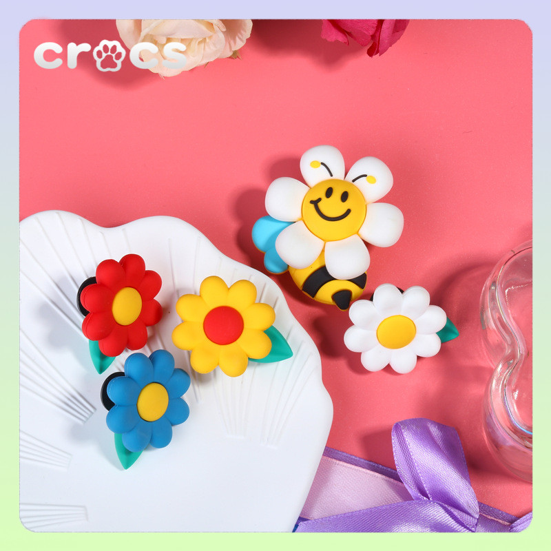 jibbitz crocs Bees flowers crocs jibbitz 3D Silicone Charm jibbitz crocs เกาหลี