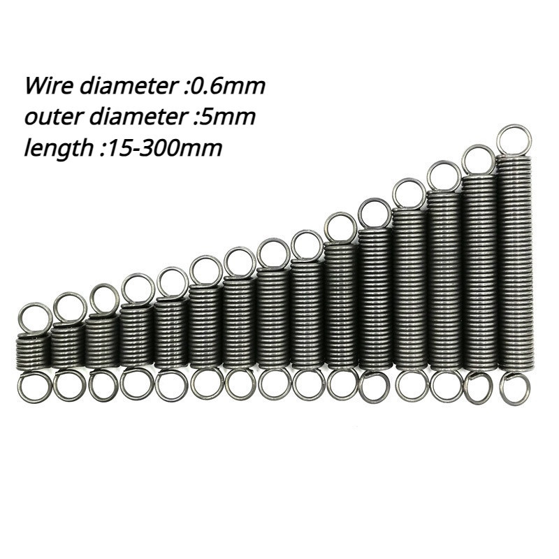 【 Ymh1】 ปิดปาก สปริง，สปิง，สปริงดึงปลายท่อ ，สปริงเกี่ยวท่อ（d 0.6mm ，OD 5mm， L 15-300mm） Extension Spring closed hook spring