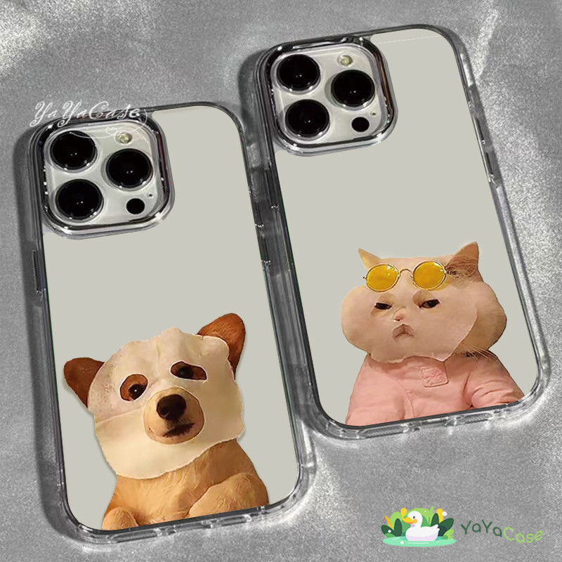 สำหรับ iPhone 11 13 Case FOR เคสไอโฟน14 15 12 pro max 7 8 14 15 Plus X XR XS Max ลูกสุนัขและลูกแมวตลก รุ่น TPU SOFT เคส