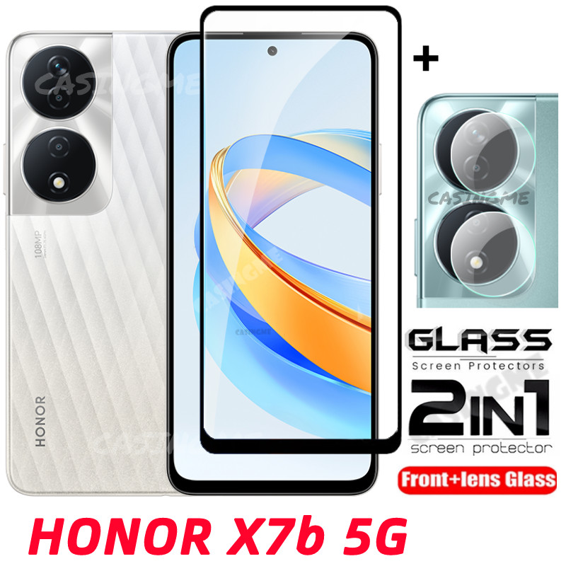 Honor X7b 5G 2024 2in1 ป้องกันหน้าจอฟิล์มโปร่งใสโทรศัพท์ป้องกันหน้าจอสําหรับ Honor X7b X7 B X 7B Hon