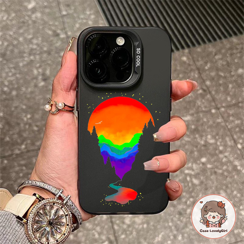 🔥ส่งจากไทย🔥น้ําพุสายรุ้งที่มีสไตล์ เคส IPhone 15 16 11 13 14 Pro Max XR พสัส13 12 Pro 7 8 Plus SE X Xs Max Hard Case