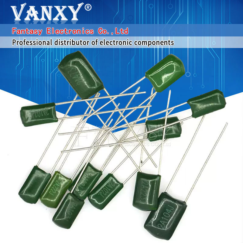 50pcs โพลีเอสเตอร์ฟิล์ม capacitor 630V 1nF 1.5nF 10nF 22nF 33nF 47nF 2J102J152J 2J472J 2J83J 2J 2J 2