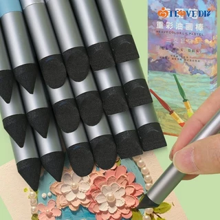 3 ชิ้น/กล่อง Soft Sponge Head Oil Pastel Rub Pens - Professional Gallery ภาพวาดสีน้ํามันปากกาเจล - แปรงรอยเปื้อนการวาดภาพ