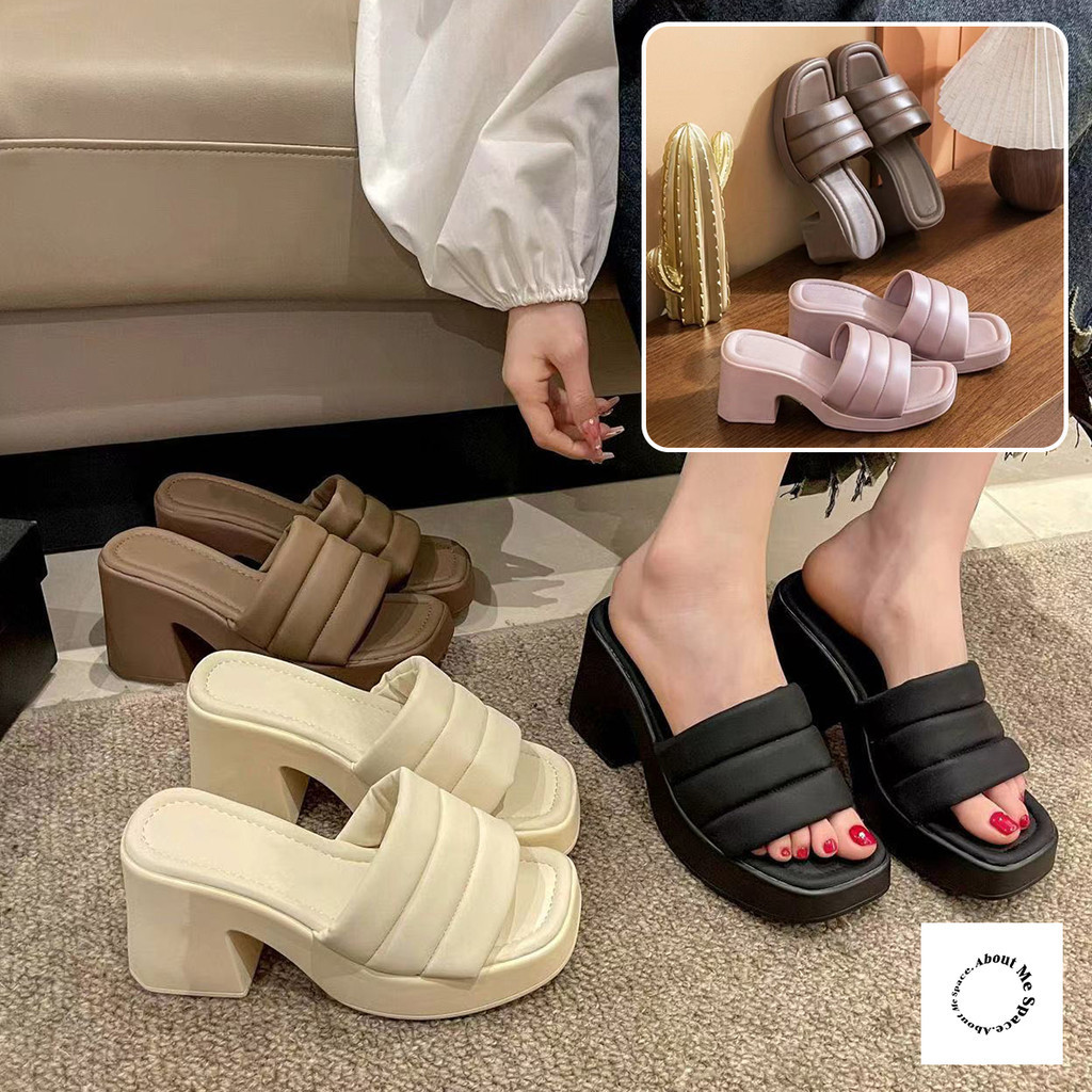ใหม่ รองเท้าส้นสูง เปิดส้น สไตล์เรียบหรู ใส่ได้ทุกโอกาส