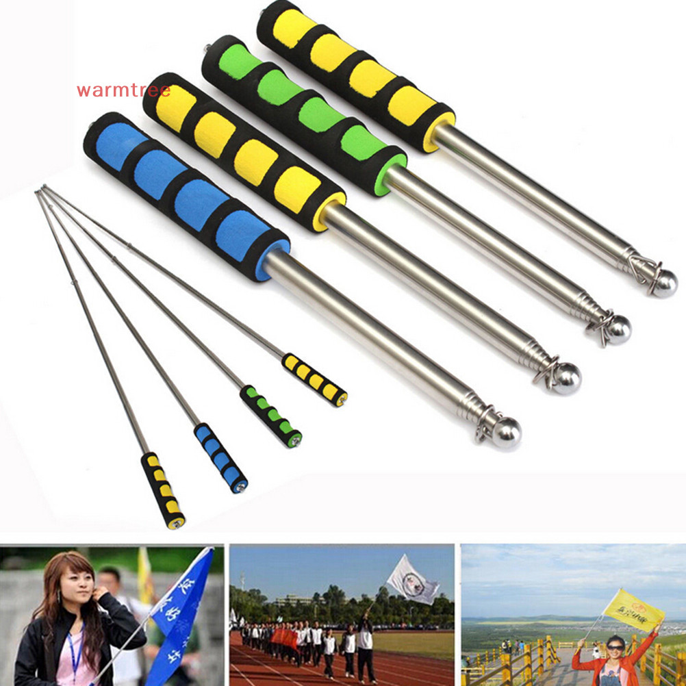 (warmtree Flag Pole 1.2M แบบพกพา Telescopic Flag Handheld Pole เครื ่ องมือสําหรับธง Windsock
