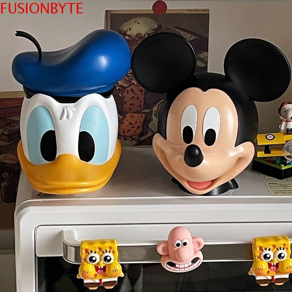 Fusionbyte ถังเก็บเงินเหรียญ, เป็ดมิกกี้ความจุขนาดใหญ่ถังเงิน, การ์ตูนพลาสติก INS ทนทานกล่องเก็บของสําหรับเด็กเด็ก