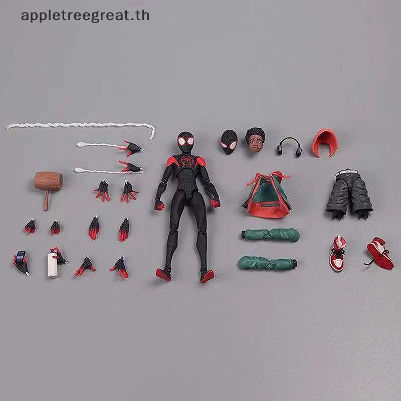 Ap Action Spiderman Miles Morales Action Figure Model Spider-Man Into The Spider Verse Peter Parker Miles ตุ ๊ กตาของเล ่ นที ่