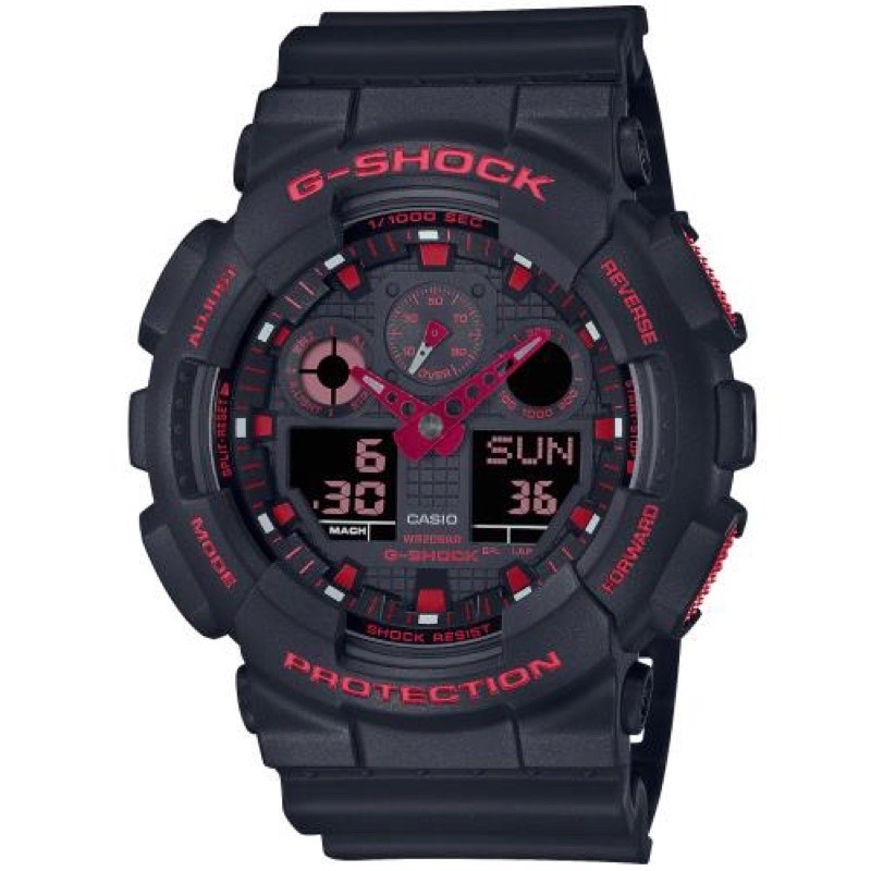 G-shock GA-100BNR-1A BLACK RED Sports นาฬิกาผู ้ ชาย
