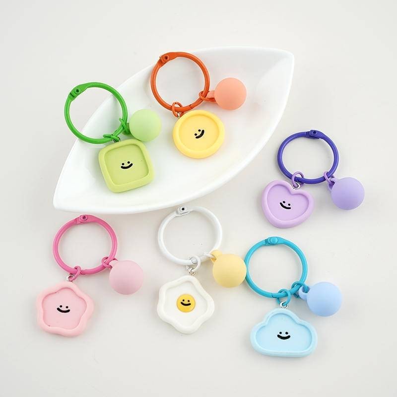 Macaron Smiling Face Keyring กระเป ๋ าน ่ ารักจี ้ อุปกรณ ์ เสริมคู ่