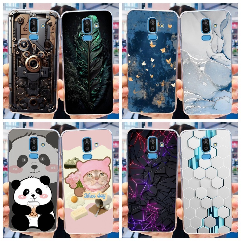 สําหรับ Samsung Galaxy J8 2018 ปลอก J810F J810G J810Y นุ่มน่ารักการ์ตูนหินอ่อนซิลิโคนสําหรับ Samsung