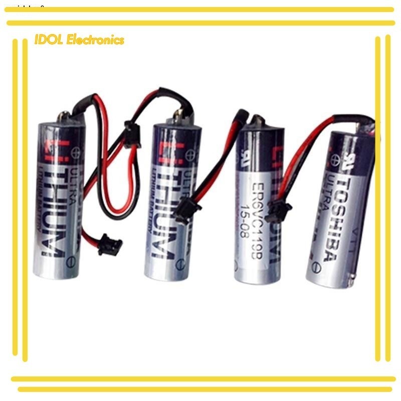 งานแท้ จัดส่งที่รวดเร็ว✻❏Toshiba ER6V/3.6V 2400mAh รุ่นเเจ็คดำเล็กแบตเตอรี่ลิเธียม PLC Industrial Battery