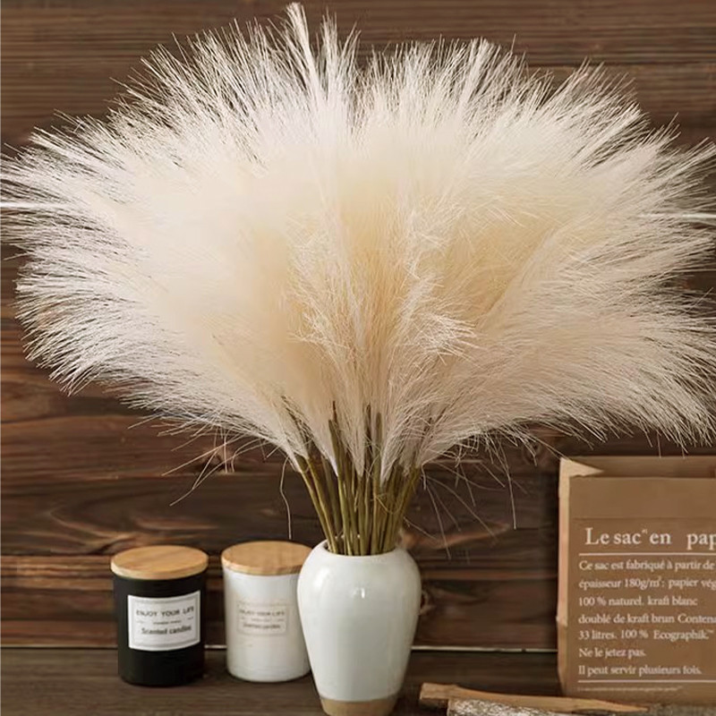 5 ชิ ้ น Simulayion Fluffy Pampas หญ ้ าตารางตกแต ่ งดอกไม ้ อุปกรณ ์ บ ้ าน