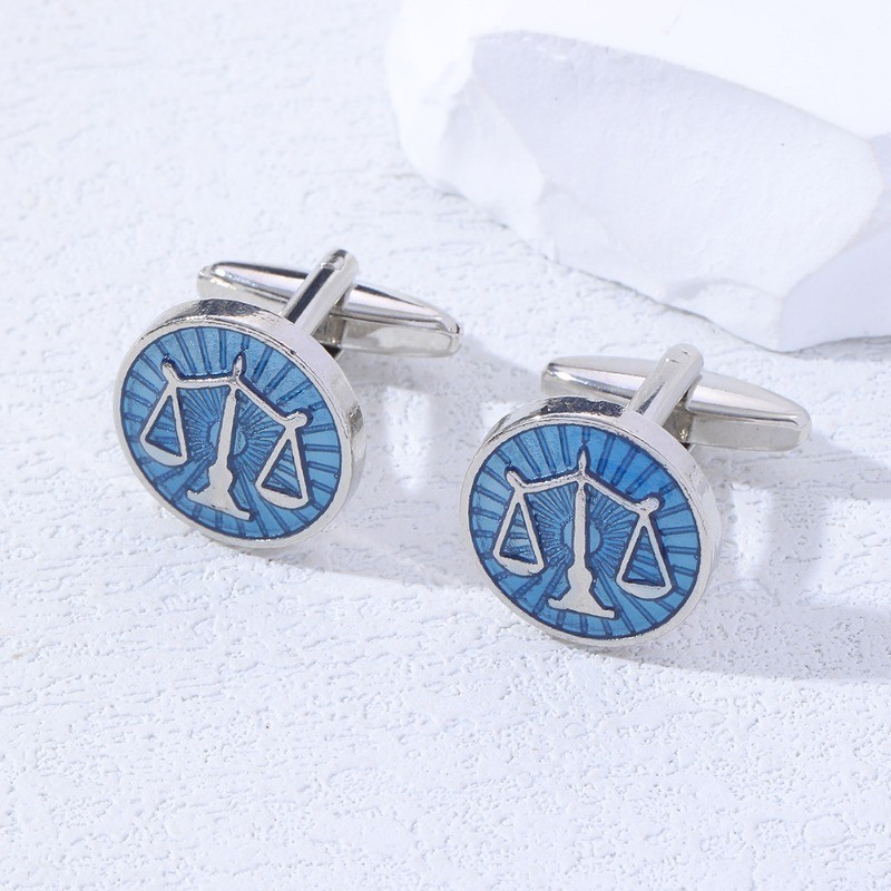 1 คู ่ Libra Cufflinks Round Balance Judge Cuff Links สําหรับบุรุษเสื ้ อ Studs ของขวัญทนายความ Gemelos Cufflinks