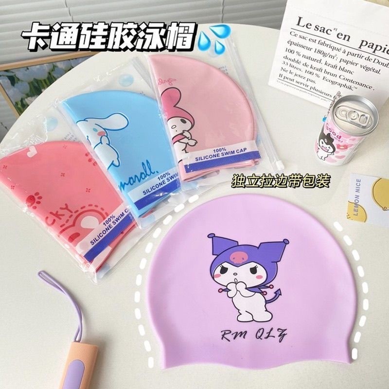 หมวกว ่ ายน ้ ําเด ็ กน ่ ารักการ ์ ตูนสาวกันน ้ ําสบาย Strangling Head Fit ชายป ้ องกันหูซิลิโคน Professional หมวกว ่ ายน ้ ํา