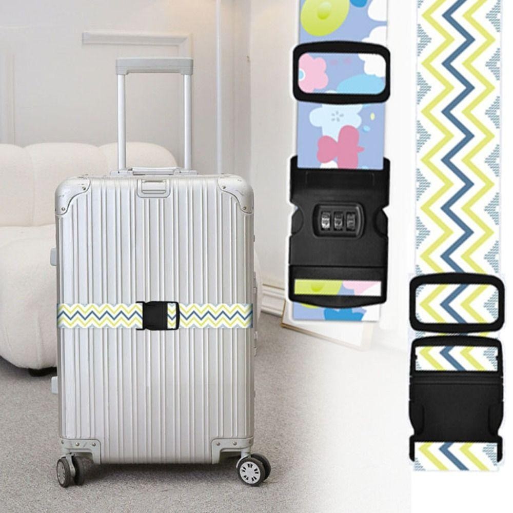 Lemontre เข็มขัดกระเป๋าเดินทาง,หลากสี 1.8M/2M Baggage Bunding Strap,ทนทานดอกไม้ลายบรรจุปลอดภัยสะดวกหัวเข็มขัดกระเป๋าเดินทางอุปกรณ์เสริมการเดินทาง