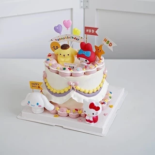 ร้านไทย🎈 ตุ๊กตาแต่งหน้าเค้ก อุปกรณ์ ตกแต่งเค้ก การ์ตูน แมว กระต่าย หมา วันเกิด น่ารัก DD28
