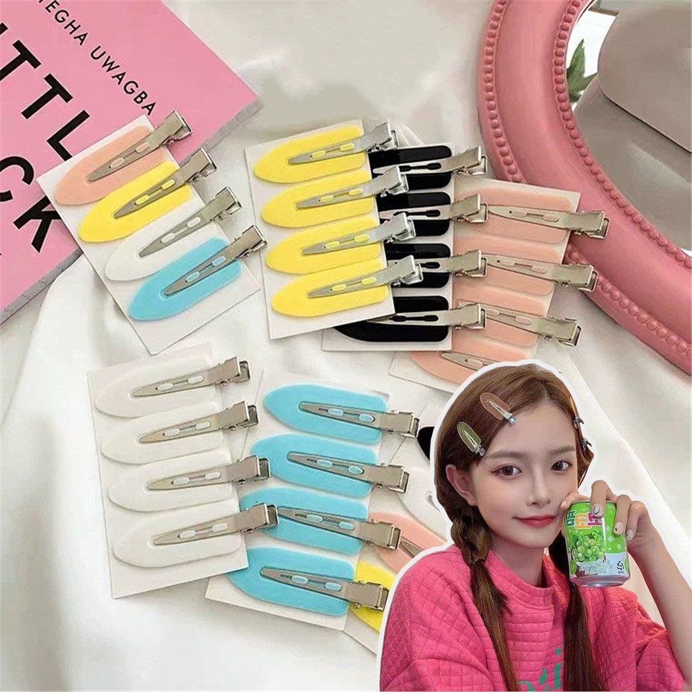 โปร่งใส ไร้ร่องรอย กิ๊บติดผมหน้าม้าแคนดี้สีกลิตเตอร์พร้อมผมหักด้านข้างคลิป 1/4 ชิ้น