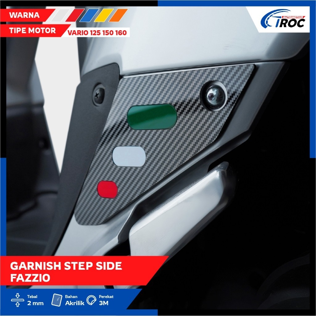 ฝาครอบ GARNISH STEP SIDE FAZIO 125 พักเท้าด้านข้างป้องกัน 1 ชุดขวาซ้ายอุปกรณ์เสริม FAZZIO อิตาลี STEP FAZIO Variation