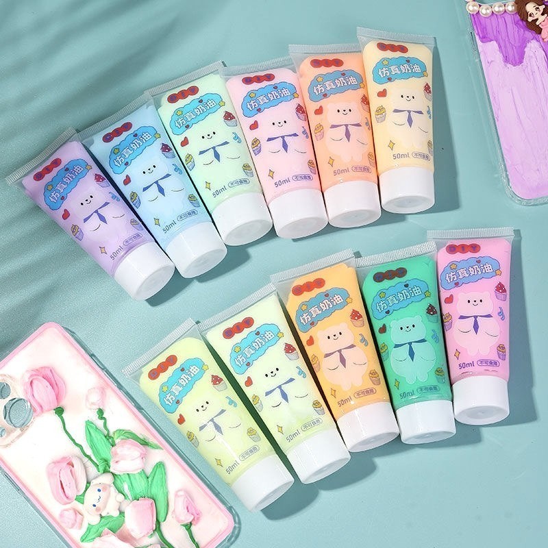 พร้อมส่งในไทย วิปครีมหลอด50ml ตกแต่งเคสมือถือ วิปครีม DIY