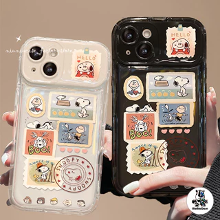 สำหรับ iPhone 11 15 14 13 12 Pro MAX 7 8 Plus X XR XS MAX เคส การ์ตูน สนูป กรณีโทรศัพท์กระจกพลิก ซิลิโคนนุ่ม TPU Case
