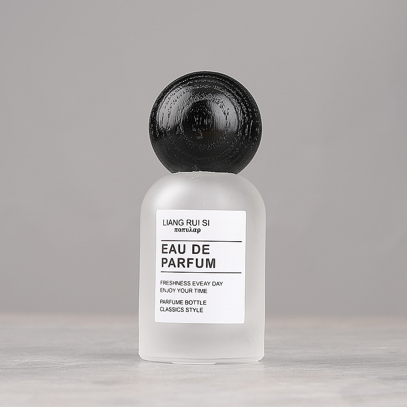 30/50ml สีขาว Frosted Glass ขวดสเปรย ์ น ้ ําหอม Empty Travel ขวดรีฟิลพร ้ อมหมวกไม ้