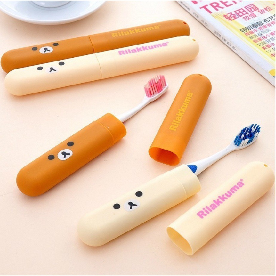 กล่องเก็บแปรงสีฟัน พิมพ์ลายหมี แบบพกพา 1 ชิ้น #W-0016