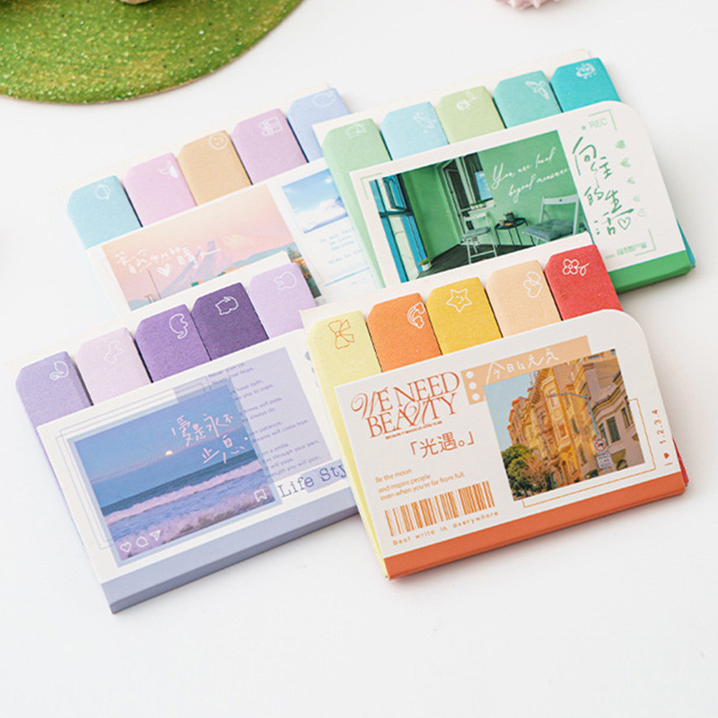 150 ชิ ้ นไล ่ ระดับสี Series Index Label สติ ๊ กเกอร ์ โรงเรียนสํานักงานการจําแนก Tab Sticky Notes ชุด