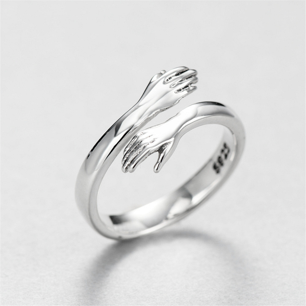 Aoz | Love Hug Couple Ring เวอร์ชั่นเกาหลีเทรนด์ญี่ปุ่นและเกาหลีหญิง Jane Eyre Fashion Hug Ring แหวน