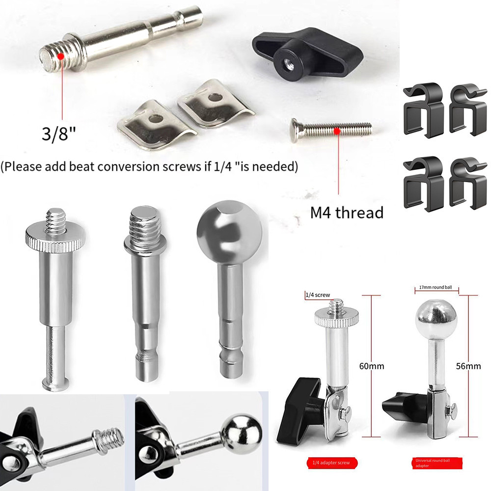 Cantilever วงเล็บโลหะบาร์เปลี่ยน Firmware อะแดปเตอร์หัวไมโครโฟน Cantilever วงเล็บอุปกรณ์ 3/8 Adaptor สกรู 1/4 Ball Head Retainer