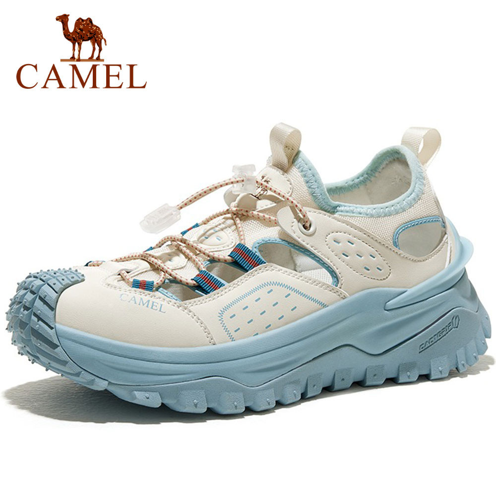 Camel River ฤดูร้อนกีฬากลางแจ้งผ้าตาข่าย Breathable Quick-drying รองเท้าแฟชั่น Non-slip Wading รองเท้าสําหรับผู้ชายและผู้หญิงคู่
