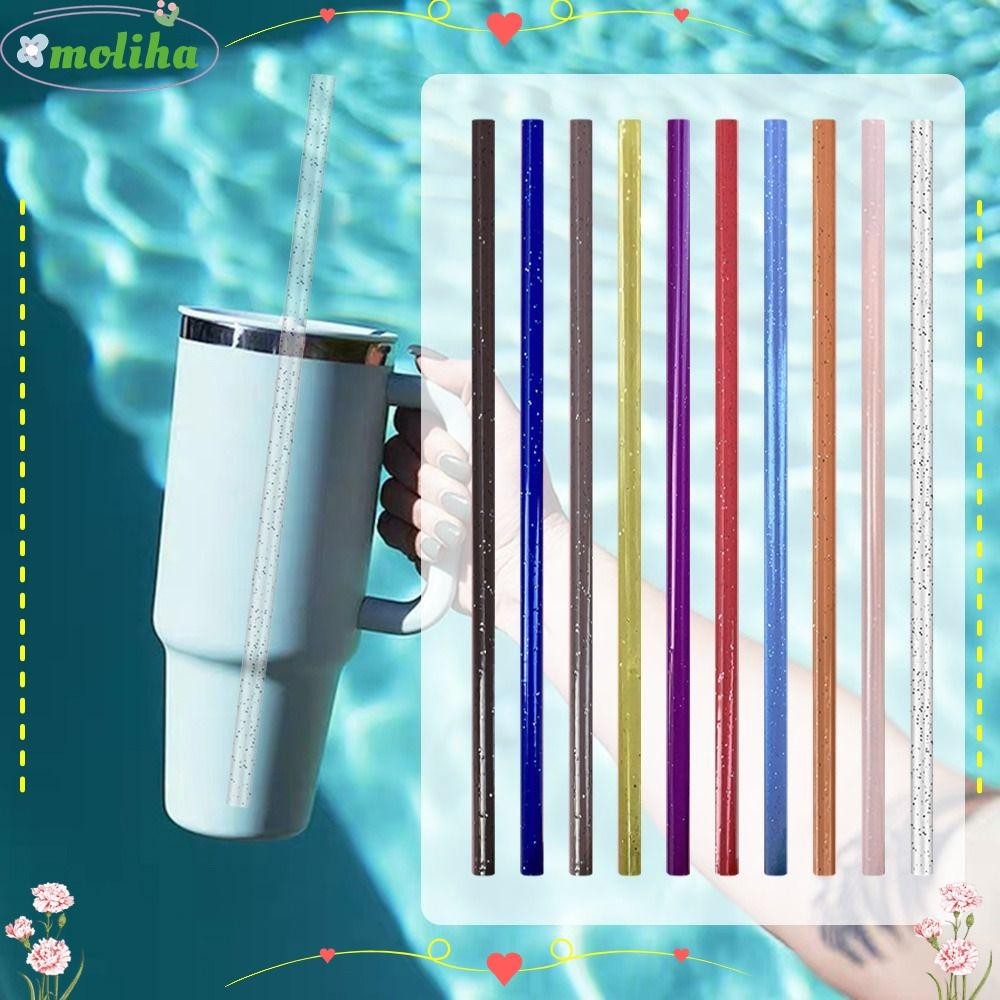 Moliha 5 ชิ้นหลอดพลาสติก, แบบพกพานํากลับมาใช้ใหม่รถถ้วยหลอด, ของขวัญรถ Travel ถ้วยฟางถ้วยน้ําฟางสําหรับ 40 ออนซ์/30 ออนซ์/20 ออนซ์