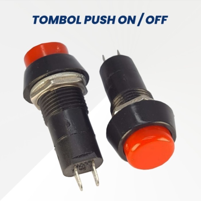 Tombol Push On Off Switch Toggle Switch Button ปุ่มกลม 2 ฟุต Press Pin 1 Time On Press Again Off