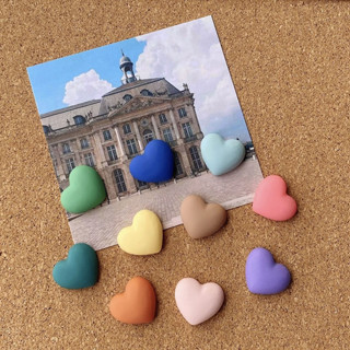 หมุดปัก 10 ins หัวใจที่มีสีสัน Thumbtacks Macaron สีสามมิติ …