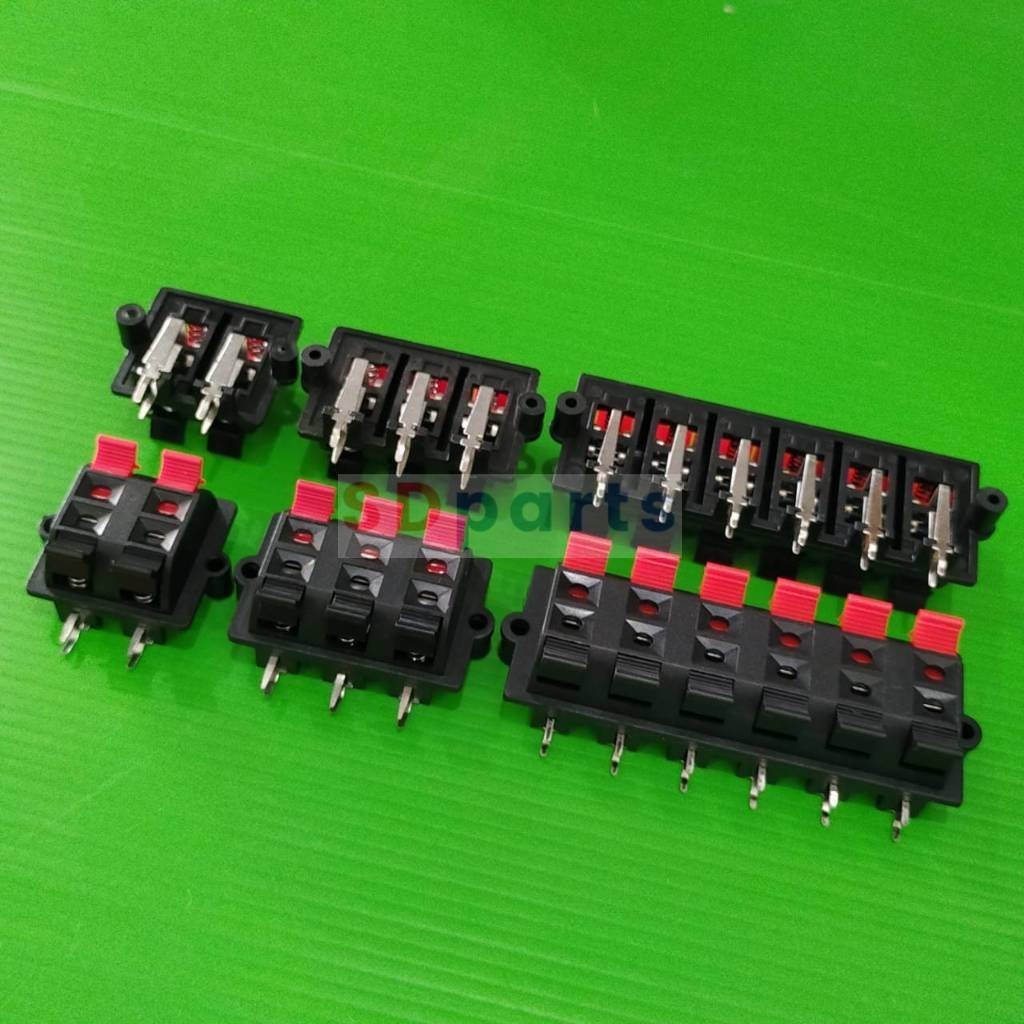 ลําโพง ขั้วต่อลําโพง แท็บลำโพง เครื่องเสียง Speaker Terminal Box Push in Jack Spring Load #STB-SL02 (1 ตัว)