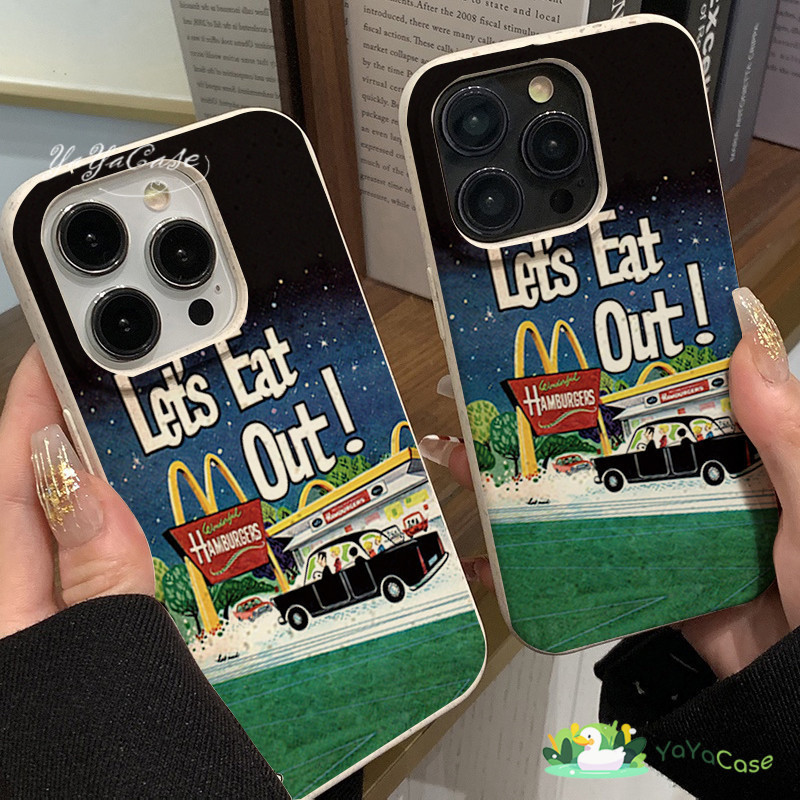 สำหรับ iPhone11 13 CASE FOR เคสไอโฟน15 12 14 Pro Max X XR XS MAX 6 7 8 14 15 Plus 12 13 MINI Let's Eat McDonald's เคส